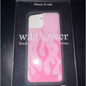 iPhone 12 mini pink flames wildflower case